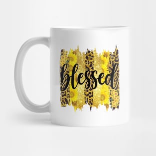 Blessed Sunflower and Vibrant Pattern Inspirational Message Mug